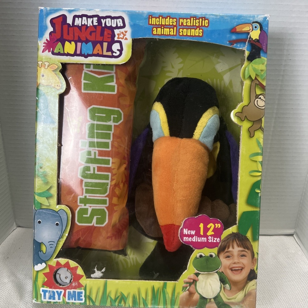 VTG MAKE YOUR OWN STUFFED Parrot JUNGLE ANIMAL WITH SOUND (NEW) 2008